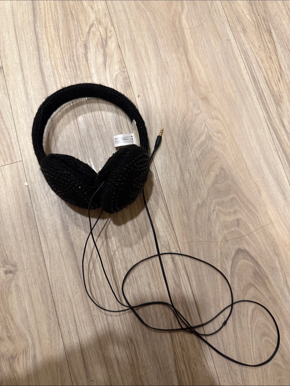 MICHAEL Michael Kors Black Sparkly On-Ear Headphones with Wired Jack